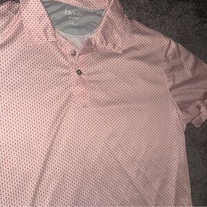 Etonic. Large. Pink & White. Golf Shirt. Dri-Fit. Short Sleeve